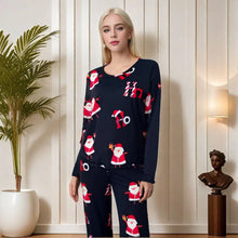 Load image into Gallery viewer, Santa Print Winter Pajama Set
