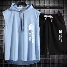 Load image into Gallery viewer, Men's track suit summer sportswear two-piece t-shirt shorts brand tracksuit jogging men's sports suit fitness clothes exercise
