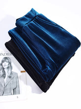 Load image into Gallery viewer, Women's pants with many reviews flared pants ice silk pants wide leg pants, high waisted blue loose straight leg pants 6XL
