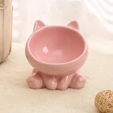 Load image into Gallery viewer, Cat Bowl Pet Accessories Ceramic Diagonal High Feet Cute Protection Cervical Spine Dog Bowl Drink Water Bowl Pet Supplies

