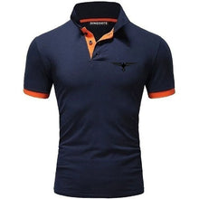 Load image into Gallery viewer, Polo collar contrasting color shirt office fashionable new T-shirt polo shirt men's summer top business casual breathable
