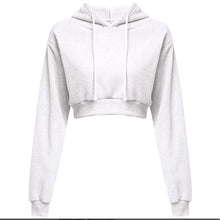 Load image into Gallery viewer, Cropped Hooded Pullover Sweatshirt Women

