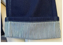 Load image into Gallery viewer, Women's Denim Jeans - Straight Leg with Striped Cuff Detail Classic Five-Pocket Design
