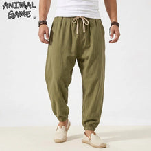 Load image into Gallery viewer, Men's Joggers Streetwear Casual Harem Pants Sport Large Sweatpants Korean Breathable Cotton Trousers Elastic Waist Long Pants
