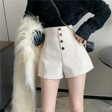 Load image into Gallery viewer, Black Shorts Women Spring Summer New Wide Leg Pants High Waist Single BreastedAApricot casual hot pants
