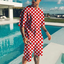 Load image into Gallery viewer, New Men's Tracksuits Summer Round Neck T-shirt Set 3D print Tracksuit Short Sets Casual Sports Suit T-shirts Two-piece suit
