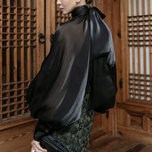 Load image into Gallery viewer, Elegant Chiffon Lantern Sleeve Blouse

