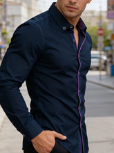 Load image into Gallery viewer, Patchwork Elastic Business Casual Shirt
