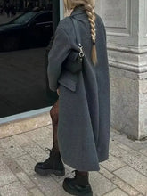 Load image into Gallery viewer, Winter Coat For Women 2024 Solid Lapel Double Breasted Long Cardigan Top Female Pokcet Streetwear Woman New In OuterCoat
