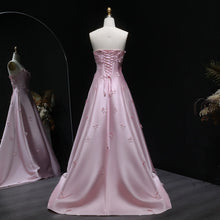 Load image into Gallery viewer, Pink Floral Strapless Evening Gown

