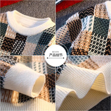 Load image into Gallery viewer, New Fashion Men Plaid Pullover Winter Sweaters Outwear Loose Casual Knitted Sweaters Male O-neck Pullovers Sweatercoats Size 4XL
