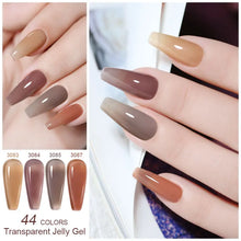 Load image into Gallery viewer, NAILCO 15ml Colorful Jelly Gel Nail Polish Gorgeous Color HEMA TPO FREE Soak Off UV LED Semi Permanent Long Wear Gel Varnish
