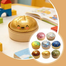 Load image into Gallery viewer, Premium Squishy Steamed Bun Dumpling Toy Slow Rising Glitter Stress Ball Stretchy Decompression Fidget Toy Desk Travel Gift ﻿
