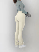 Load image into Gallery viewer, Solid Leggings for Women Seamless Knit Yoga Pants Flared Trousers High Waist Hip Liftting Tights Slim Casual Sports Leggings
