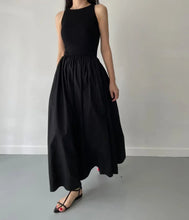 Load image into Gallery viewer, Female Fashion Style Dress New Summer Simple Elegant Black Long Dresses For Women Round Neck Sleeveless High Waist Temperament
