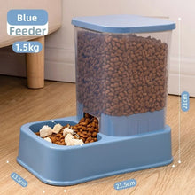 Load image into Gallery viewer, 1.2L/1.5L Pet Automatic Feeder Plastic Large Capacity Cat Dog Water Dispenser Feeder Set 3 Colors 2 Styles
