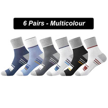 Load image into Gallery viewer, Men’s Breathable Cotton Crew Socks – 6-Pair Set
