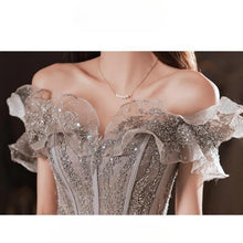 Load image into Gallery viewer, One Shoulder Fairy Style Evening Dress
