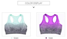 Load image into Gallery viewer, Sports Bra High Stretch Breathable Tops Fitness Women Padded for Running Yoga Gym Crop Bra Gradient Sports Bra for Workout Tops
