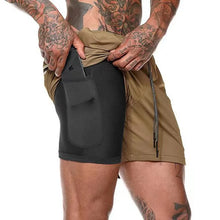Load image into Gallery viewer, Camo Running Shorts Men Gym Sports Shorts 2 In 1 Quick Dry Workout Training Gym Fitness Jogging Short Pants Summer Men Shorts
