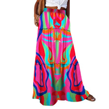 Load image into Gallery viewer, Women's Bohemian Skirts Vintage Elastic High Waist A-Line Skirts Tiered Long Skirts with Pockets
