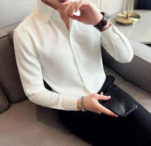 Load image into Gallery viewer, Slim Waffle Business Shirt Men
