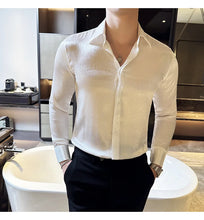 Load image into Gallery viewer, Glossy Slim Fit Men’s Dress Shirt
