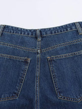 Load image into Gallery viewer, Slanted Placket Retro Wide Jeans

