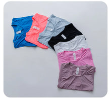 Load image into Gallery viewer, Sport Bra Short Sleeve Vest Aerobic Sleeveless Gym Tops Push-up Bras Yoga Clothing Pilates Workout Cropped Sportswear T-shirt
