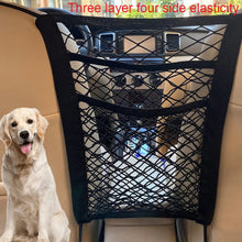Load image into Gallery viewer, Pet Car Barrier Dog Car Barrier with Automatic Safety Mesh Storage Bag Pet Barrier Guard Back Seat Safety Protector Mesh Net
