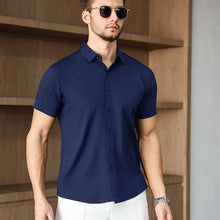 Load image into Gallery viewer, New Men's Business Casual Solid Color Short Sleeved Shirt for Summer Fashion No Ironing Comfortable and Versatile Top
