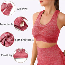 Load image into Gallery viewer, Women Seamless Yoga Set With Gym Shorts Sport Bras Brassiere Workout Tops And Fitness Leggings Clothing For Athletic Training
