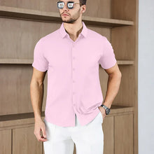 Load image into Gallery viewer, New Men's Business Casual Solid Color Short Sleeved Shirt for Summer Fashion No Ironing Comfortable and Versatile Top
