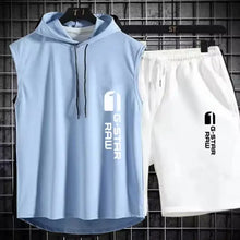 Load image into Gallery viewer, Men's track suit summer sportswear two-piece t-shirt shorts brand tracksuit jogging men's sports suit fitness clothes exercise
