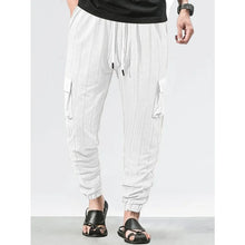 Load image into Gallery viewer, Men's Grid Cargo Joggers Drawstring Elastic Waist Multi Pocket Casual Ankle Length Trousers
