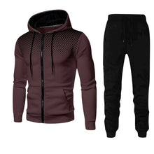 Load image into Gallery viewer, Men tracksuit zipper hood multi-pocket and protective pants casual jogging tracksuit fall/winter 2-piece setLarge size S-3XL
