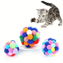 Load image into Gallery viewer, Colorful Woolen Bell Ball Toy
