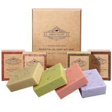 Load image into Gallery viewer, 4 Pack Of Lavender Frosted Soap - 4, Coconut, Tea Tree Essential Oil - Kraft Paper Box For Gifts And Luxurious Travel Experience
