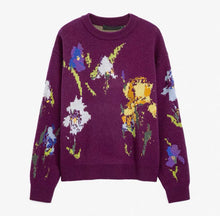 Load image into Gallery viewer, Floral Jacquard Knit Pullover Sweater
