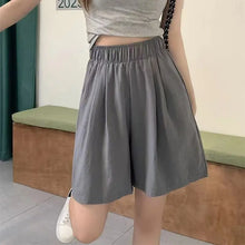 Load image into Gallery viewer, Women Shorts with Pockets Casual Basics Thin Simple Loose Fit Wide Leg Female Bottom Pants Fitness Sport Solid Running Shorts
