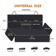 Load image into Gallery viewer, Dog Car Rear Seat Protective Cover Waterproof Dirt Resistant Pet Seat Cover Black Shoulder Strap Hammock Pet Travel Mattress
