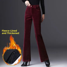 Load image into Gallery viewer, High Waist Corduroy Women's Pants Spring Autumn Winter Fashion Micro Flared Casual Trousers Slimming Warm Long Pants
