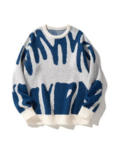 Load image into Gallery viewer, Geometric Knit Contrast Pullover Sweater
