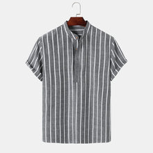 Load image into Gallery viewer, Modern Linen Stripe Shirt Men

