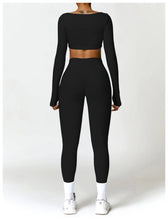 Load image into Gallery viewer, Summer 2PCS Yoga Suit Sports Set Women Quick-Dry Gym Set Women Tracksuit Running Workout Long Sleeve Sports Shirt Yoga Clothing
