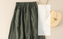 Load image into Gallery viewer, Women's Skirt Cotton Linen Casual Straight Skirts Woman Fashion 2026 Summer Loose Solid Color Button Long Skirts for Women
