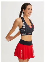 Load image into Gallery viewer, Black Stripe Sports Bras Women Racerback Sleeveless Elastic Waistband Shockproof Quick Dry Stretch Training Camisole Sportswear
