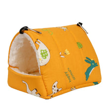Load image into Gallery viewer, 1pc Cute Print Bird Bed Mini Cage Rabbit Squirrel Mat Guinea Pig Nest Hamster House Small Animal Sleeping Bed Pet Hanging Cage
