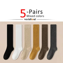 Load image into Gallery viewer, Solid Cotton Thigh High Socks
