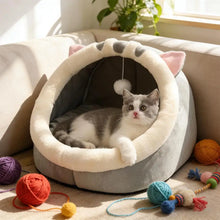 Load image into Gallery viewer, Pet Tent Cave Bed for Cats Small Dogs Self-Warming Cat Tent Bed Cat Hut Comfortable Pet Sleeping Bed Foldable Removable Washable
